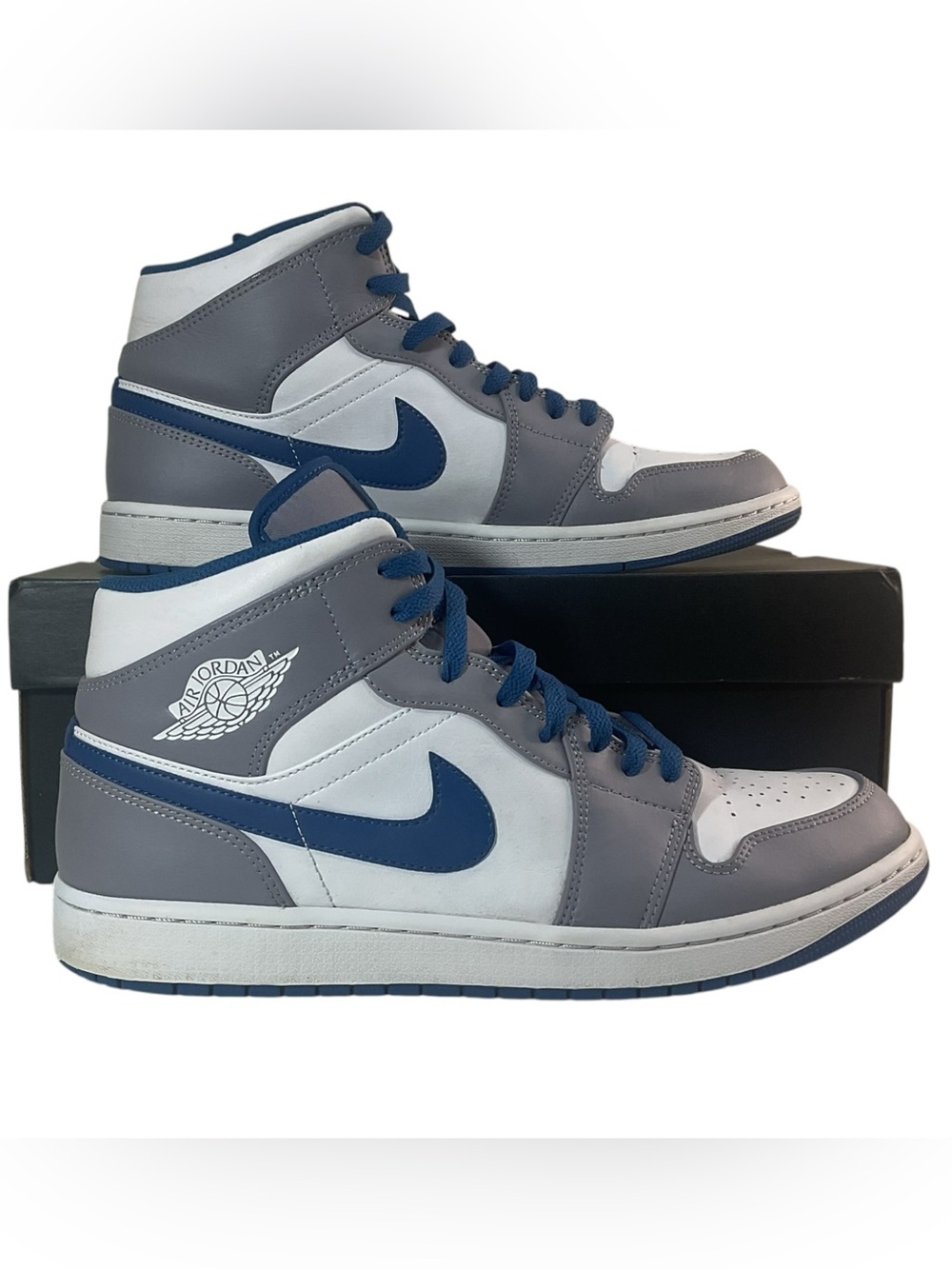 Nike Air Jordan 1 Mid Cement Grey True Blue DQ8426-014 Men’s Size 11